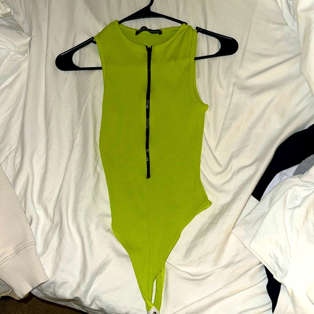 Neon green bodysuit